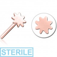 STERILE ROSE GOLD PVD COATED SURGICAL STEEL THREADLESS ATTACHMENT - SUN PIERCING