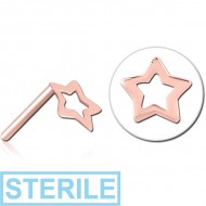 STERILE ROSE GOLD PVD COATED SURGICAL STEEL THREADLESS ATTACHMENT - STAR PIERCING