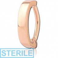 STERILE ROSE GOLD PVD COATED SURGICAL STEEL BELLY CLICKER PIERCING
