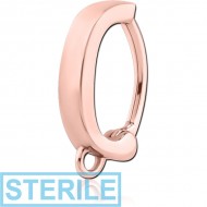 STERILE ROSE GOLD PVD COATED SURGICAL STEEL BELLY CLICKER - WITH HOOP PIERCING