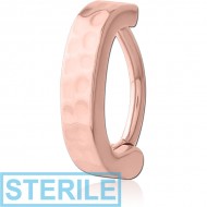 STERILE ROSE GOLD PVD COATED SURGICAL STEEL BELLY CLICKER PIERCING