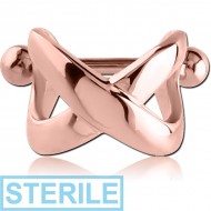 STERILE ROSE GOLD PVD COATED SURGICAL STEEL CARTILAGE SHIELD - INFINITY PIERCING
