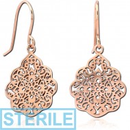 STERILE ROSE GOLD PVD COATED SURGICAL STEEL EARRINGS - BALI PIERCING