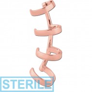 STERILE ROSE GOLD PVD COATED SURGICAL STEEL EAR CUFF - FOUR STRIPES PIERCING