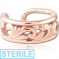 STERILE ROSE GOLD PVD COATED SURGICAL STEEL EAR CUFF PIERCING