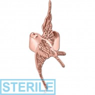 STERILE ROSE GOLD PVD COATED SURGICAL STEEL EAR CUFF - BIRD PIERCING
