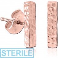 STERILE ROSE GOLD PVD COATED SURGICAL STEEL EAR STUDS PIERCING