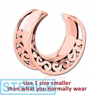 STERILE ROSE GOLD PVD COATED SURGICAL STEEL HALF TUNNEL PIERCING