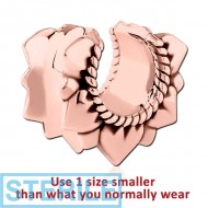 STERILE ROSE GOLD PVD COATED SURGICAL STEEL HALF TUNNEL PIERCING