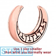 STERILE ROSE GOLD PVD COATED SURGICAL STEEL HALF TUNNEL PIERCING