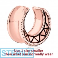STERILE ROSE GOLD PVD COATED SURGICAL STEEL HALF TUNNEL PIERCING