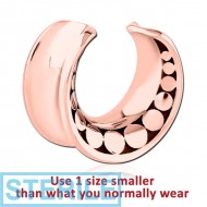 STERILE ROSE GOLD PVD COATED SURGICAL STEEL HALF TUNNEL PIERCING