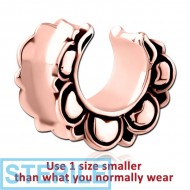 STERILE ROSE GOLD PVD COATED SURGICAL STEEL HALF TUNNEL PIERCING