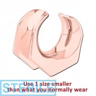 STERILE ROSE GOLD PVD COATED SURGICAL STEEL HALF TUNNEL PIERCING