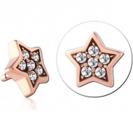 STERILE ROSE GOLD PVD COATED SURGICAL STEEL JEWELLED PUSH FIT ATTACHMENT FOR BIOFLEX INTERNAL LABRET PIERCING