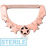 STERILE ROSE GOLD PVD COATED SURGICAL STEEL NIPPLE CLICKER PIERCING