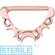 STERILE ROSE GOLD PVD COATED SURGICAL STEEL NIPPLE CLICKER PIERCING