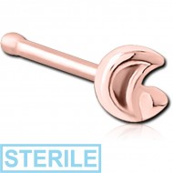 STERILE ROSE GOLD PVD COATED SURGICAL STEEL NOSE BONE PIERCING