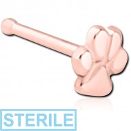 STERILE ROSE GOLD PVD COATED SURGICAL STEEL NOSE BONE - PAW PIERCING