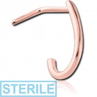 STERILE ROSE GOLD PVD COATED SURGICAL STEEL 90 DEGREE WRAP AROUND NOSE STUD PIERCING