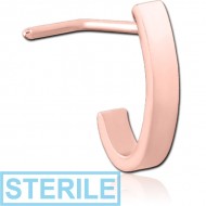 STERILE ROSE GOLD PVD COATED SURGICAL STEEL 90 DEGREE WRAP AROUND NOSE STUD PIERCING