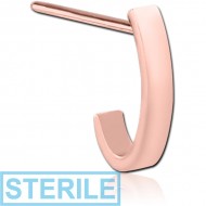 STERILE ROSE GOLD PVD COATED SURGICAL STEEL STRAIGHT WRAP AROUND NOSE STUD PIERCING
