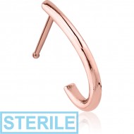 STERILE ROSE GOLD PVD COATED SURGICAL STEEL WRAP AROUND NOSE BONE PIERCING