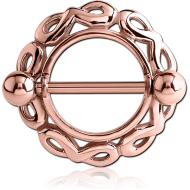 ROSE GOLD PVD COATED SURGICAL STEEL NIPPLE SHIELD (14 MM)