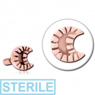STERILE ROSE GOLD PVD COATED SURGICAL STEEL PUSH FIT ATTACHMENT FOR BIOFLEX INTERNAL LABRET - CRESCENT PIERCING