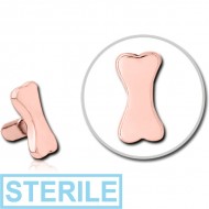 STERILE ROSE GOLD PVD COATED SURGICAL STEEL PUSH FIT ATTACHMENT FOR BIOFLEX INTERNAL LABRET - BONE PIERCING