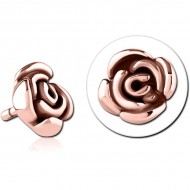 STERILE ROSE GOLD PVD COATED SURGICAL STEEL PUSH FIT ATTACHMENT FOR BIOFLEX INTERNAL LABRET PIERCING