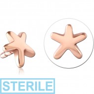 STERILE ROSE GOLD PVD COATED SURGICAL STEEL PUSH FIT ATTACHMENT FOR BIOFLEX INTERNAL LABRET - STARFISH PIERCING
