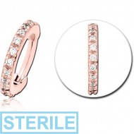 STERILE ROSE GOLD PVD COATED SURGICAL STEEL JEWELLED MULTI PURPOSE CLICKER PIERCING