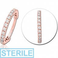 STERILE ROSE GOLD PVD COATED SURGICAL STEEL PRONG SET CRYSTAL JEWELLED MULTI PURPOSE CLICKER PIERCING