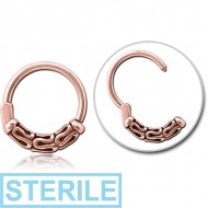 STERILE ROSE GOLD PVD COATED SURGICAL STEEL HINGED CLICKER - BALI PIERCING