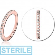 STERILE ROSE GOLD PVD COATED SURGICAL STEEL JEWELLED MULTI PURPOSE CLICKER PIERCING