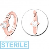 STERILE ROSE GOLD PVD COATED SURGICAL STEEL JEWELLED MULTI PURPOSE CLICKER PIERCING