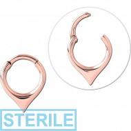 STERILE ROSE GOLD PVD COATED SURGICAL STEEL MULTI PURPOSE CLICKER PIERCING