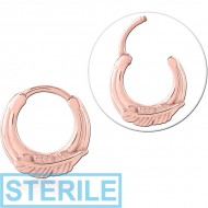 STERILE ROSE GOLD PVD COATED SURGICAL STEEL MULTI PURPOSE CLICKER PIERCING