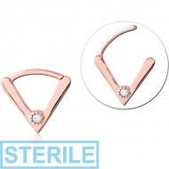 STERILE ROSE GOLD PVD COATED SURGICAL STEEL JEWELLED MULTI PURPOSE CLICKER PIERCING