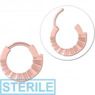 STERILE ROSE GOLD PVD COATED SURGICAL STEEL MULTI PURPOSE CLICKER PIERCING