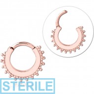 STERILE ROSE GOLD PVD COATED SURGICAL STEEL MULTI PURPOSE CLICKER PIERCING