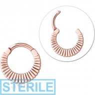 STERILE ROSE GOLD PVD COATED SURGICAL STEEL MULTI PURPOSE CLICKER PIERCING