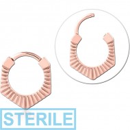 STERILE ROSE GOLD PVD COATED SURGICAL STEEL MULTI PURPOSE CLICKER PIERCING
