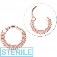 STERILE ROSE GOLD PVD COATED SURGICAL STEEL MULTI PURPOSE CLICKER PIERCING
