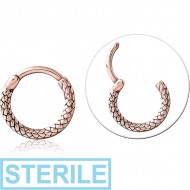STERILE ROSE GOLD PVD COATED SURGICAL STEEL MULTI PURPOSE CLICKER PIERCING