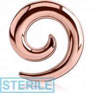 STERILE ROSE GOLD PVD COATED SURGICAL STEEL EAR SPIRAL PIERCING