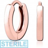 STERILE ROSE GOLD PVD COATED SURGICAL STEEL HUGGIES PAIR PIERCING