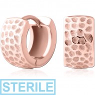 STERILE ROSE GOLD PVD COATED SURGICAL STEEL HUGGIES PAIR PIERCING