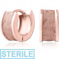 STERILE ROSE GOLD PVD COATED SURGICAL STEEL HUGGIES PAIR PIERCING